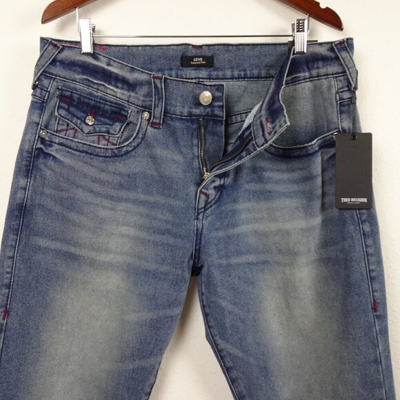 True Religion Geno Big T Flap Relaxed Slim Light Chilly Wash Jeans Men’s 34x32 - Picture 6 of 13